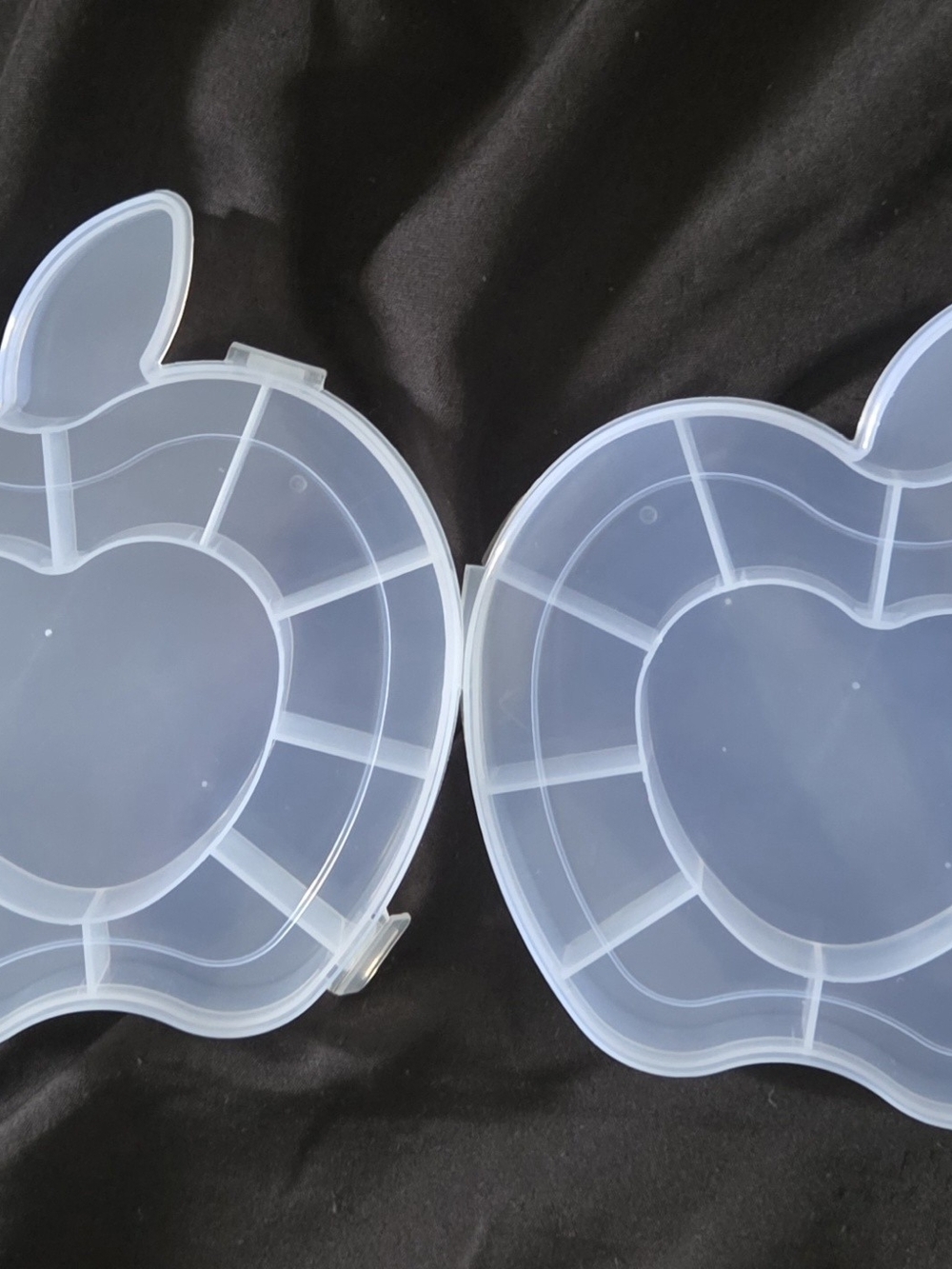 Clear Apple-Shaped Plastic Storage Organizer - White